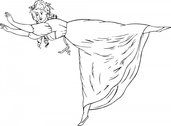Vintage Comic Character – Ballet Dancer coloring page image