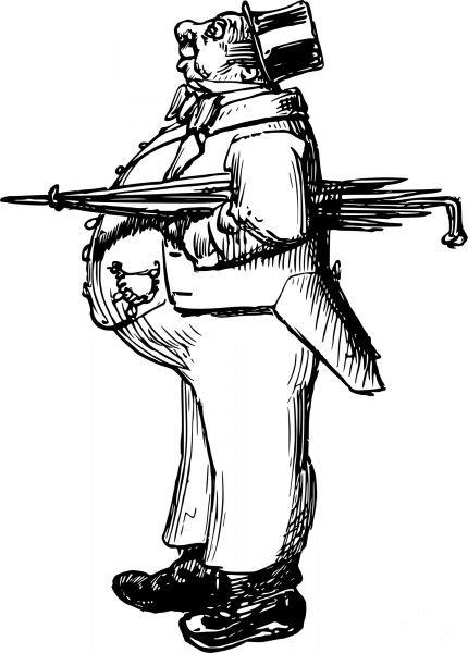 Vintage Comic Character – Big Man in a Hat coloring page image