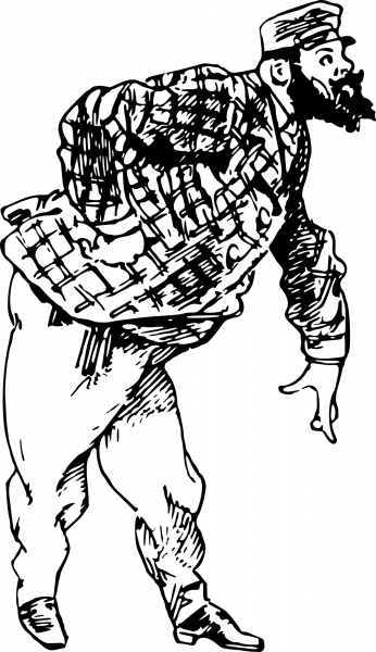 Vintage Comic Character – Big Man Pointing coloring page image