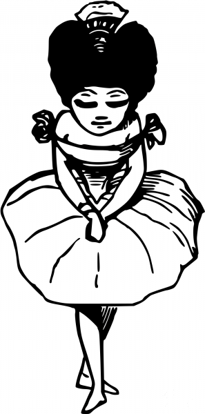 Vintage Comic Character – Bowing Ballet Dancer coloring page image