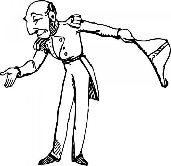 Vintage Comic Character – Bowing General coloring page image