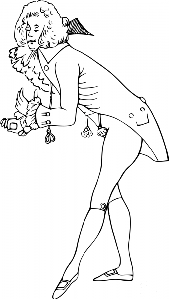 Vintage Comic Character – Bowing Man coloring page image