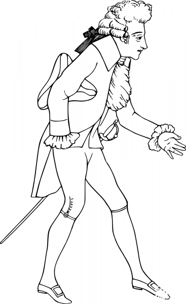 Vintage Comic Character – Bowing Man coloring page image