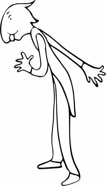 Vintage Comic Character – Bowing Man coloring page image