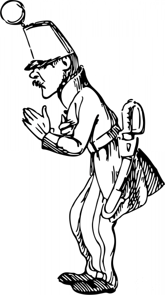 Vintage Comic Character – Bowing Officer coloring page image