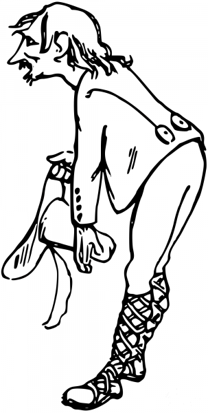 Vintage Comic Character – Bowing Piligrim coloring page image