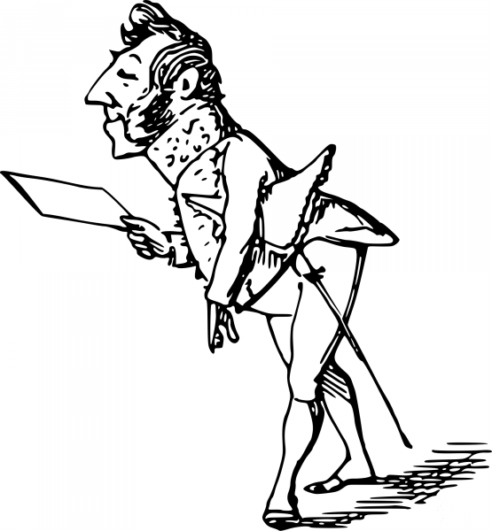 Vintage Comic Character – Bowing Servant coloring page image