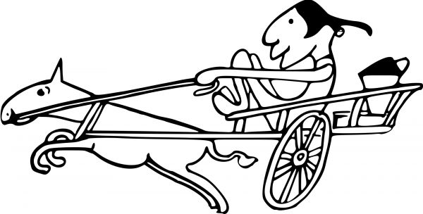Vintage Comic Character – Chariot Riding coloring page image