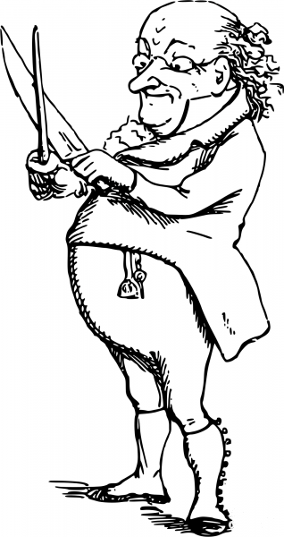 Vintage Comic Character – Chef with a Knife Sarpener coloring page image