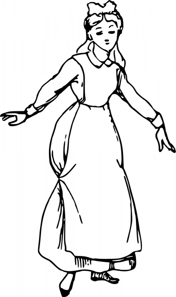 Vintage Comic Character – Cinderella coloring page image