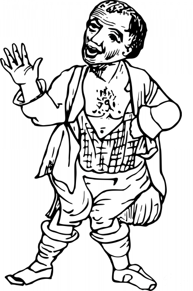 Vintage Comic Character – Comic Actor coloring page image