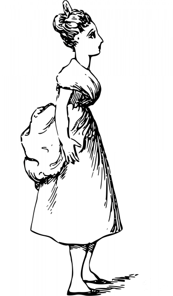 Vintage Comic Character – Confused Woman coloring page image