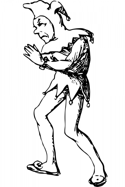 Vintage Comic Character – Court Jester coloring page image