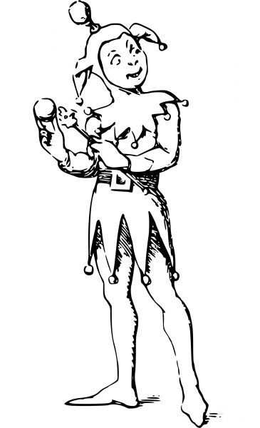 Vintage Comic Character – Court Jester coloring page image