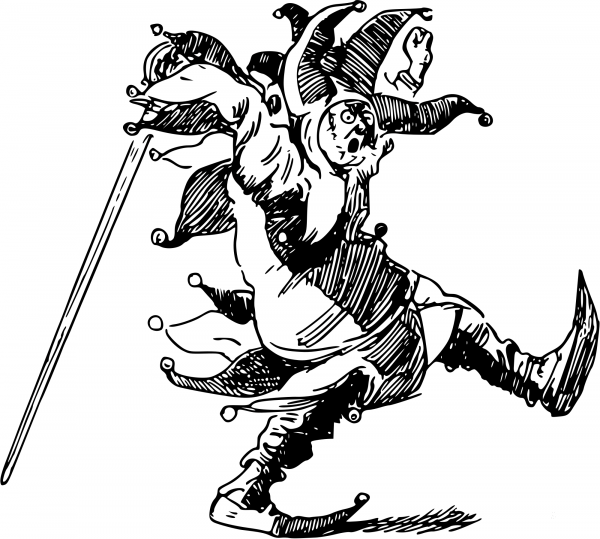 Vintage Comic Character – Court Jester coloring page image