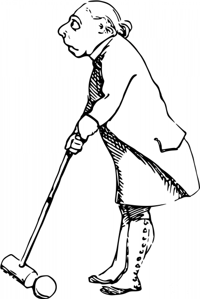 Vintage Comic Character – Cricket Player coloring page image