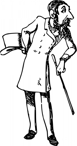 Vintage Comic Character – Curious Gentleman with a Hat coloring page image