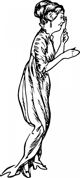 Vintage Comic Character – Curious Woman coloring page image