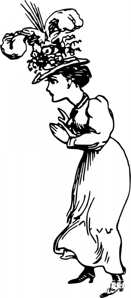 Vintage Comic Character – Curious Woman coloring page image