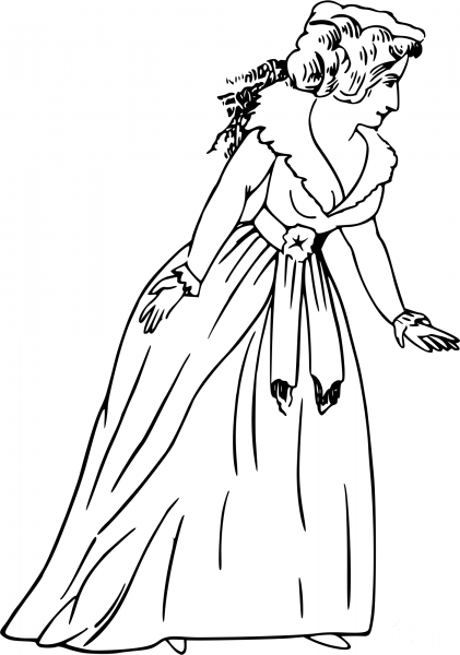 Vintage Comic Character – Curious Woman coloring page image