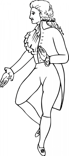Vintage Comic Character – Dancing Aristocrat coloring page image