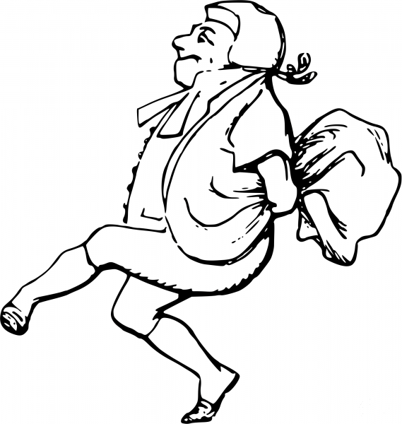 Vintage Comic Character – Dancing Aristocrat coloring page image