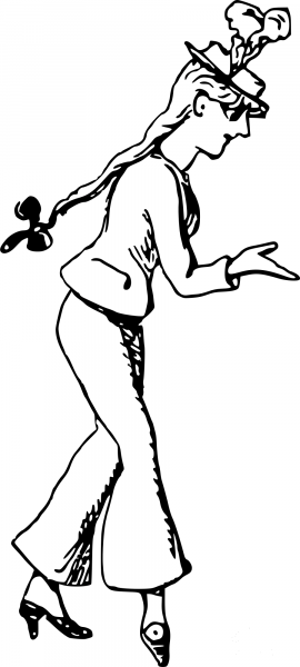 Vintage Comic Character – Dancing Girl coloring page image