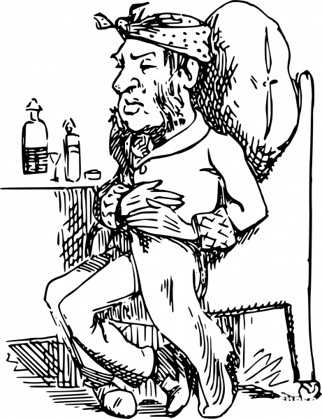 Vintage Comic Character – Drunk Sailor coloring page image