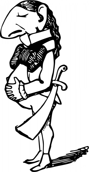 Vintage Comic Character – Fatty Swordsman coloring page image