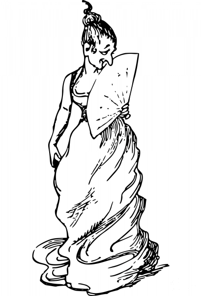 Vintage Comic Character – Flirty Woman coloring page image