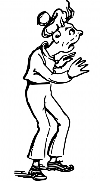 Vintage Comic Character – Frightened Sailor coloring page image