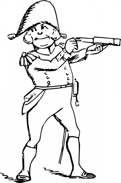 Vintage Comic Character – General with a Spyglass coloring page image