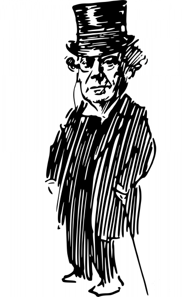 Vintage Comic Character – Gentleman in a Top Hat coloring page image