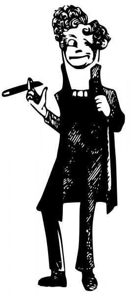 Vintage Comic Character – Gentleman with a Cigar coloring page image