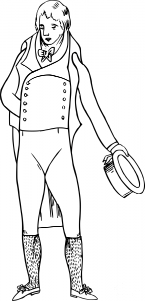 Vintage Comic Character – Gentleman with a Hat coloring page image