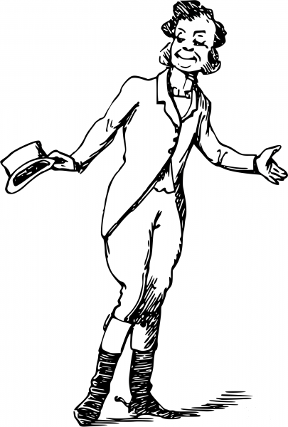 Vintage Comic Character – Gentleman with a Hat coloring page image