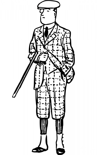 Vintage Comic Character – Gentleman with a Stick coloring page image