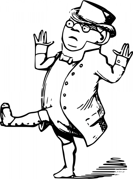 Vintage Comic Character – Gentleman with Glasses coloring page image