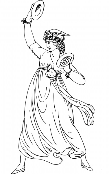 Vintage Comic Character – Gipsy Dancer coloring page image