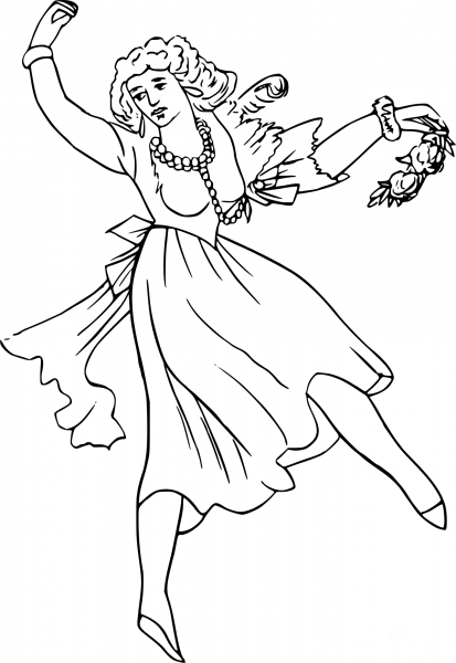 Vintage Comic Character – Gipsy Dancer coloring page image