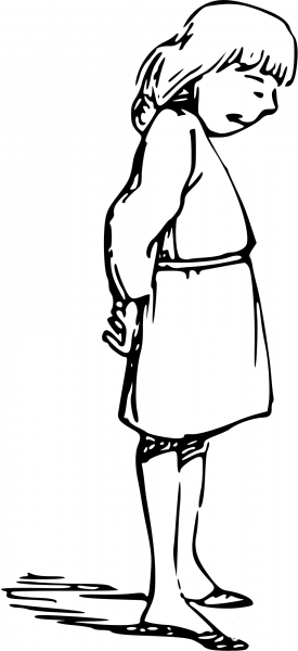 Vintage Comic Character – Guilty Boy coloring page image