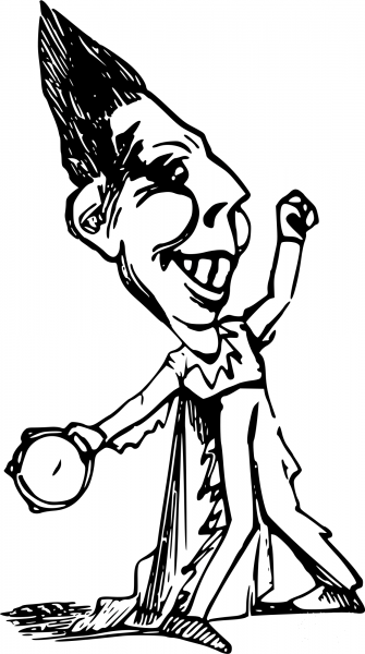 Vintage Comic Character – Happy Musician Dancer coloring page image