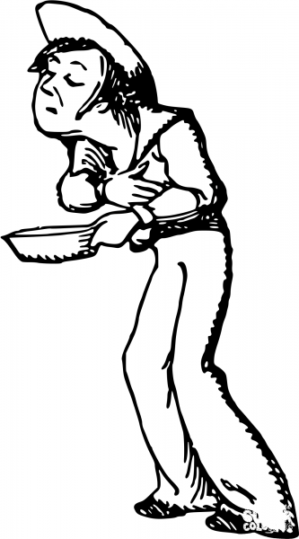 Vintage Comic Character – Hungry Sailor coloring page image