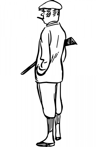 Vintage Comic Character – Hunter with a Gun coloring page image