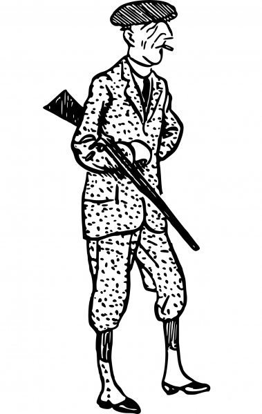 Vintage Comic Character – Hunter with a Gun coloring page image