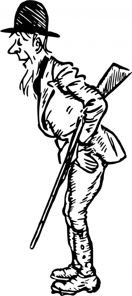 Vintage Comic Character – Hunter with a Gun coloring page image