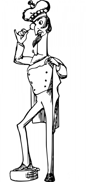 Vintage Comic Character – King and Monocle coloring page image