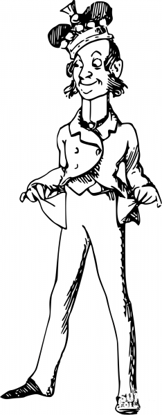 Vintage Comic Character – King with Empty Pockets coloring page image