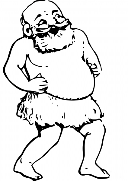 Vintage Comic Character – Laughing Savage Man coloring page image