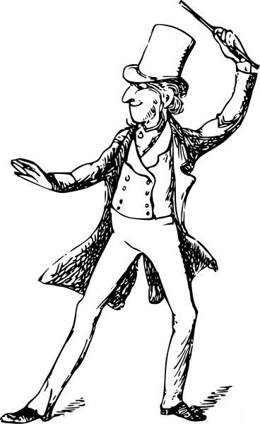 Vintage Comic Character – Magician Gentleman coloring page image
